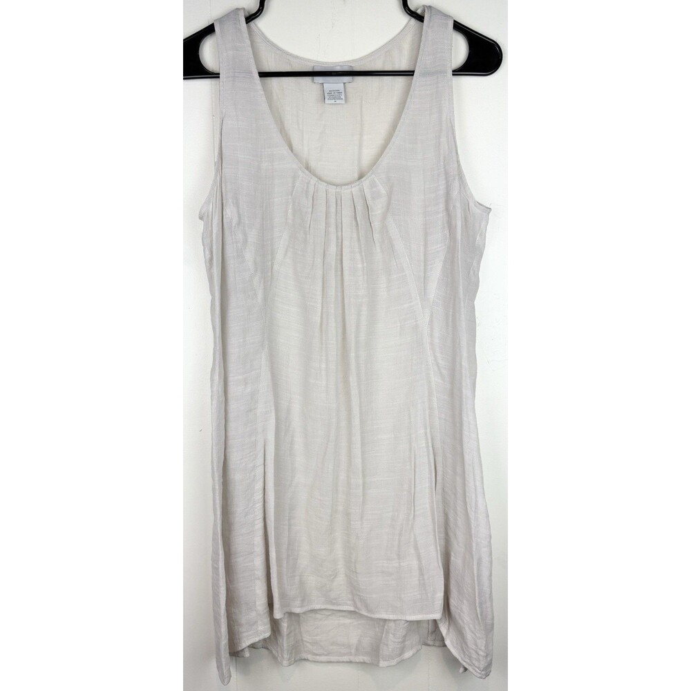 Soft Surroundings Lagenlook Gauzy Natural Flowing Beige Blouse Top, Medium